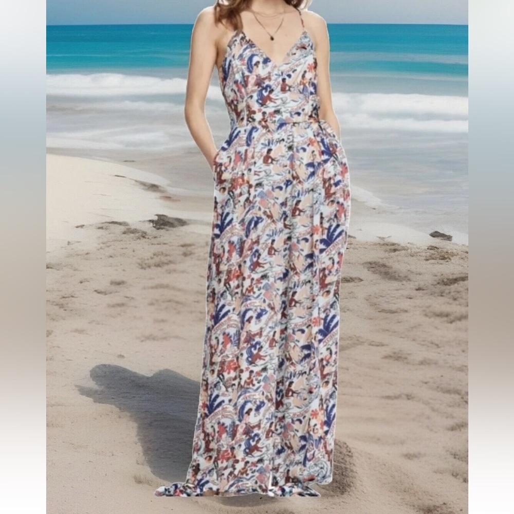 NWT Scotch & Soda Keoni print jumpsuit Spaghetti Strap size medium Viscose